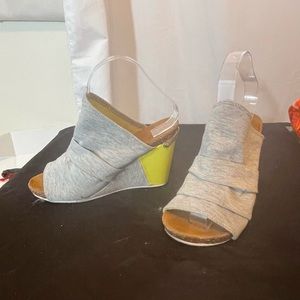 Juicy Couture Green & Gray Wedge Shoes Size 7M